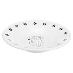   Trixie Ceramic Bowl ceramică castron (alb/cu model) pisici pentru (0,2 l/15 cm)
