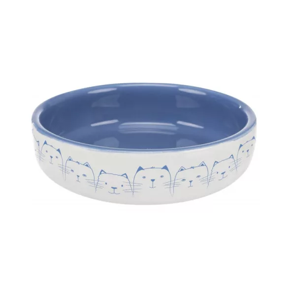 Trixie Ceramic Bowl ceramică castron (alb, albastru) scurt cu bot pisici pentru (0,3 l /11 cm)