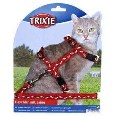 Trixie ham+lesă pisică cu model, 27-45 cm/10 mm, 1,20 m