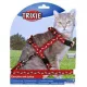 Trixie ham+lesă pisică cu model, 27-45 cm/10 mm, 1,20 m