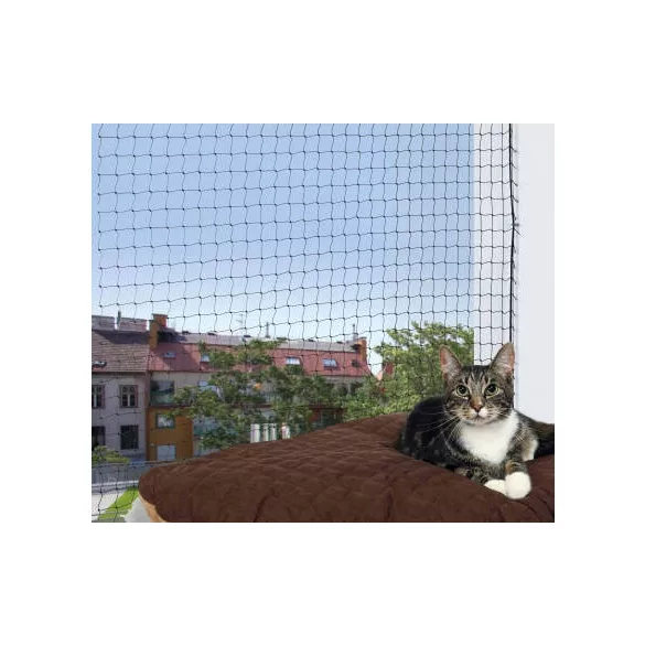 Trixie Plasă pentru pisici pentru geam negru 2x1,5 m