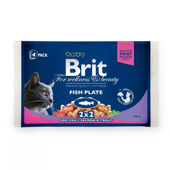 Brit Premium Cat Pouches Fish Plate 400 g (4x100 g)