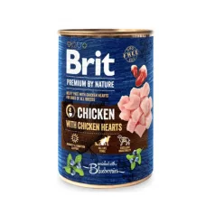   Brit Premium by Nature Adult Chicken with Chicken Hearts conservă 800 g