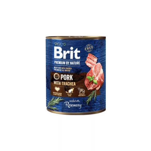 Brit Premium by Nature Adult Pork with Trachea conservă 800 g
