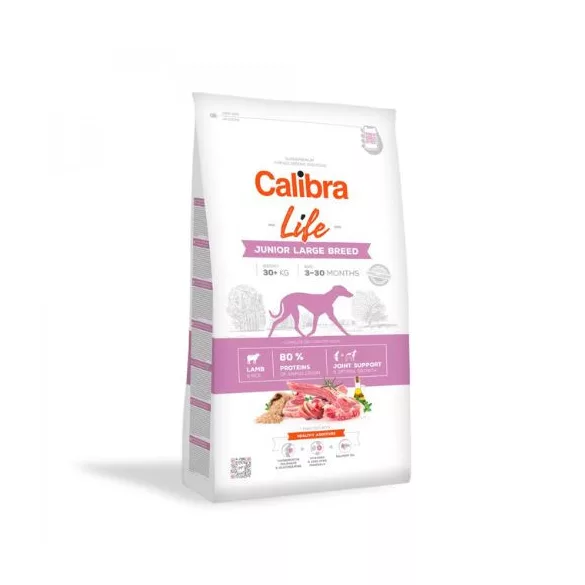 Calibra Dog Life Junior Large Breed Lamb hrană uscată pentru câini 12 kg
