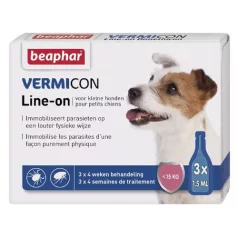   Beaphar Vermicon Line On Spot On pentru câini (15 kg sub) 3x1,5 ml