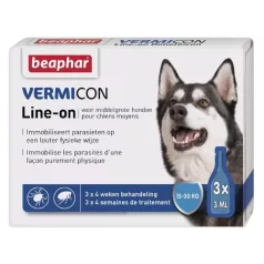   Beaphar Vermicon Line On Spot On pentru câini (15-30 kg între) 3x3 ml