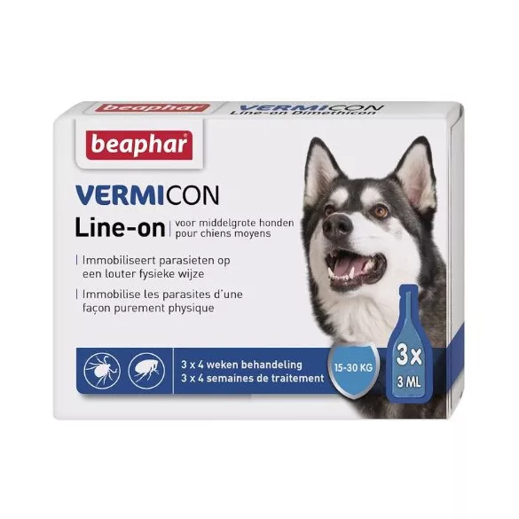 Beaphar Vermicon Line On Spot On pentru câini (15-30 kg între) 3x3 ml