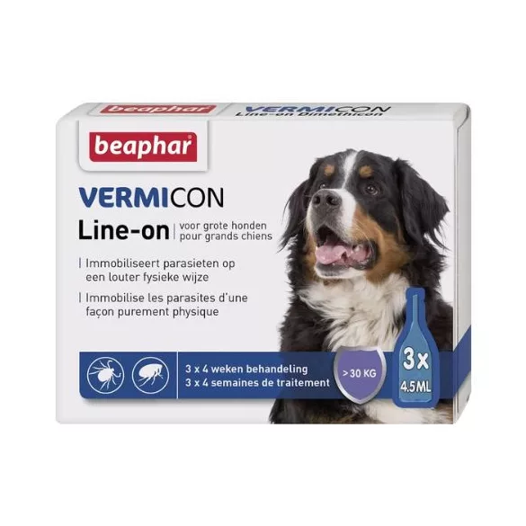 Beaphar Vermicon Line On Spot On pentru câini (30 kg peste) 3x4,5 ml