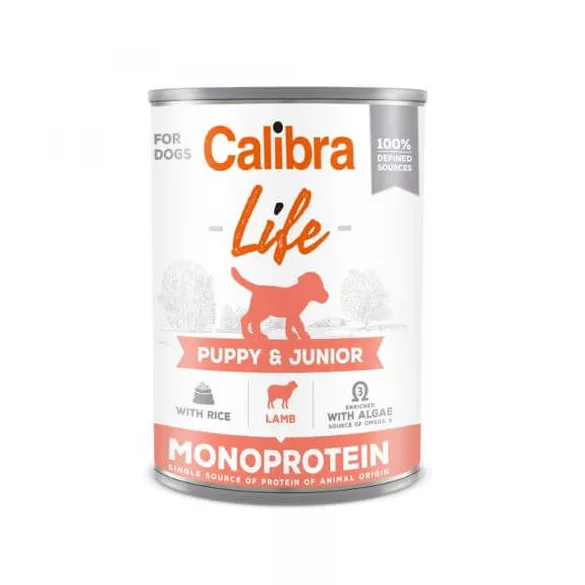 Calibra Dog Life Puppy & Junior Lamb & rice conservă 400 g