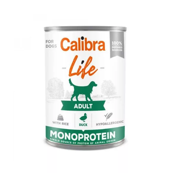 Calibra Dog Life Adult Duck with rice conservă 400 g