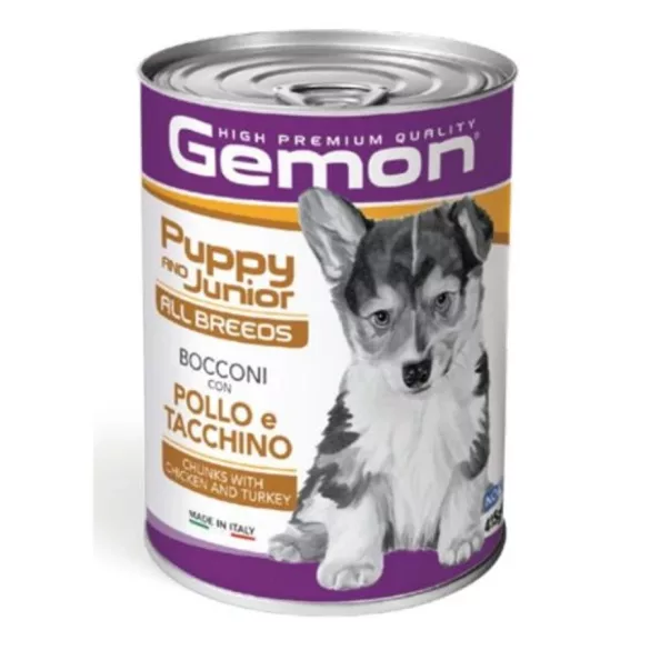 Gemon Dog Puppy & Junior conservă chicken-turkey 415 g