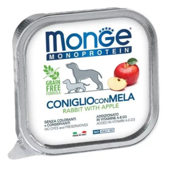 Monge Dog Monoprotein Fruits Pateu rabbit-apple 150 g
