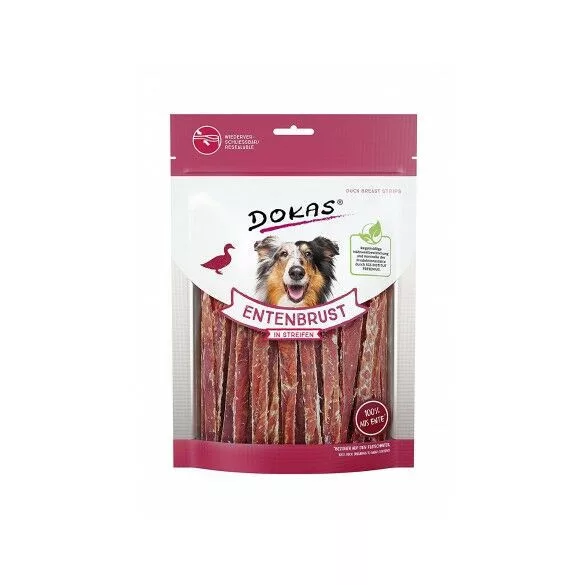 Dokas uscat duck breast in strips recompensă pentru câini 250 g