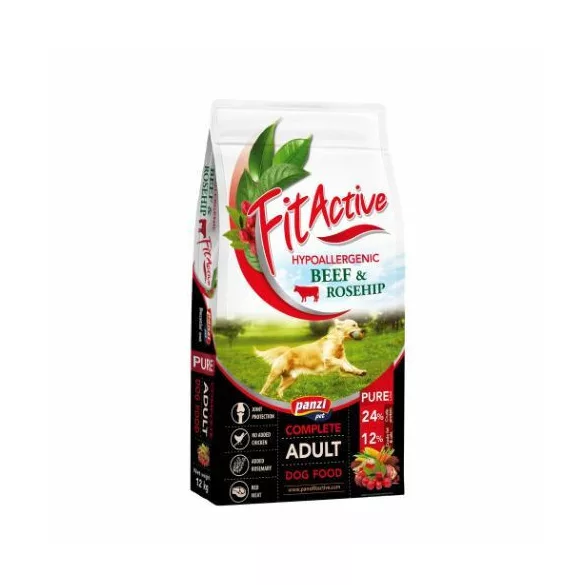Panzi FitActive PURE Hypoallergenic Beef Rosehip hrană uscată 3 kg