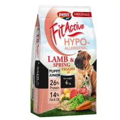  Panzi FitActive Originals Puppy&Junior Hypoallergenic Lamb&Veggies hrană pentru câini 4 kg