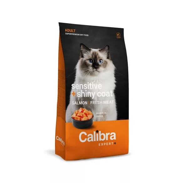 Calibra Cat EXPERT+ Adult Sensitive & Shiny coat hrană pentru pisici 1,5kg