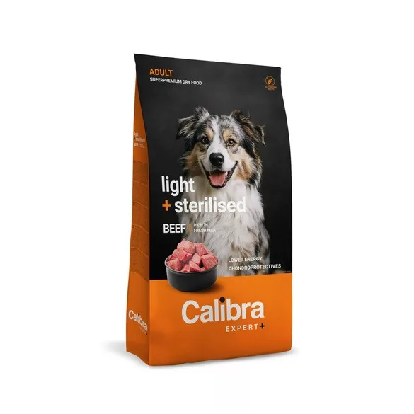 Calibra Dog EXPERT+ Adult Light & Sterilised Beef hrană pentru câini 2 kg