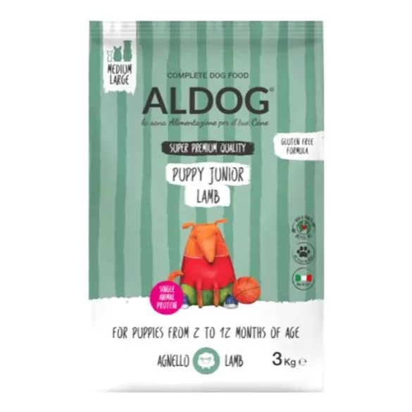Aldog Puppy-Junior Medium Large Lamb 3 kg hrană pentru câini