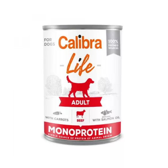 Calibra Dog Life Adult Beef with carrots conservă 400 g