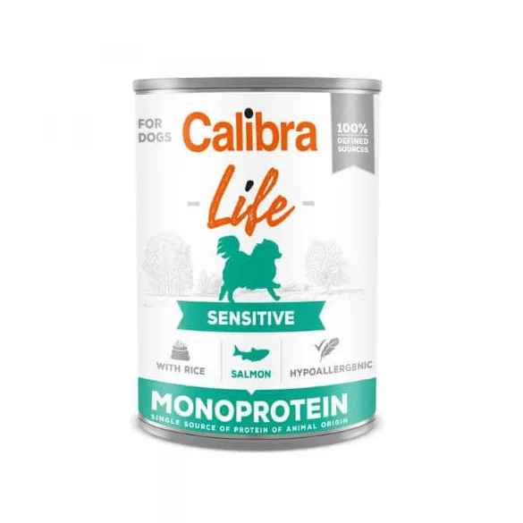 Calibra Dog Life Sensitive Salmon with rice conservă 400 g