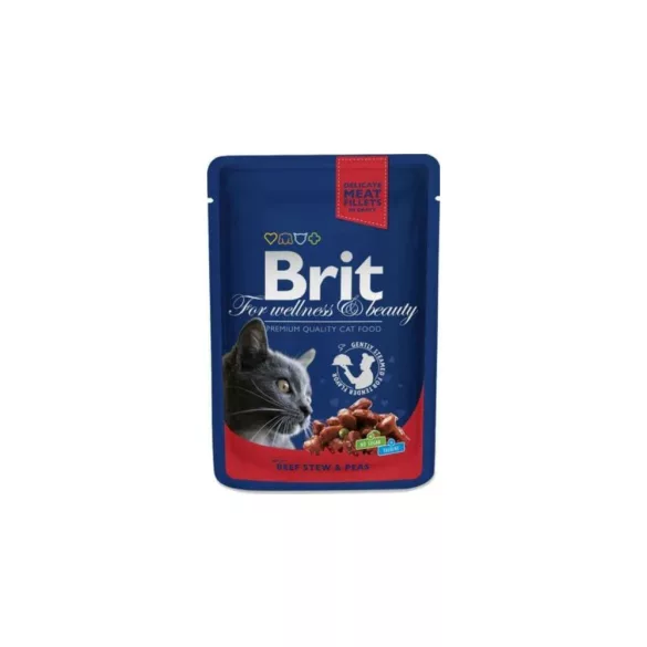 Brit Premium Cat Pouches with Beef Stew & Peas 12x100 g