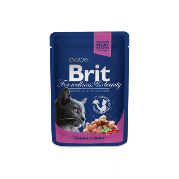 Brit Premium Cat Pouches with Salmon & Trout 4x100 g