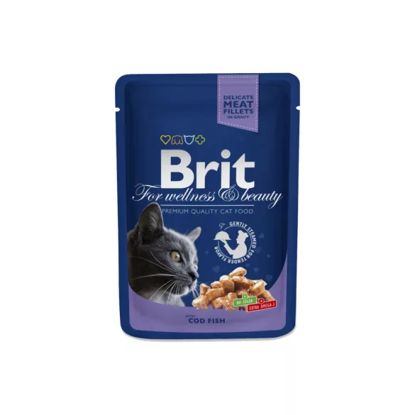 Brit Premium Cat Pouches with Cod Fish 24x100 g