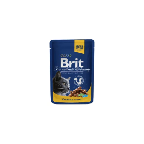 Brit Premium Cat Pouches with Chicken & Turkey 4x100 g