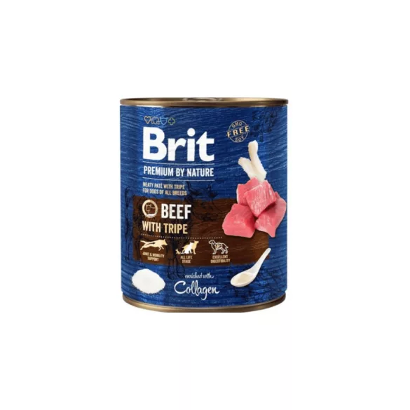 Brit Premium by Nature Adult Beef with Tripes conservă 6x800 g
