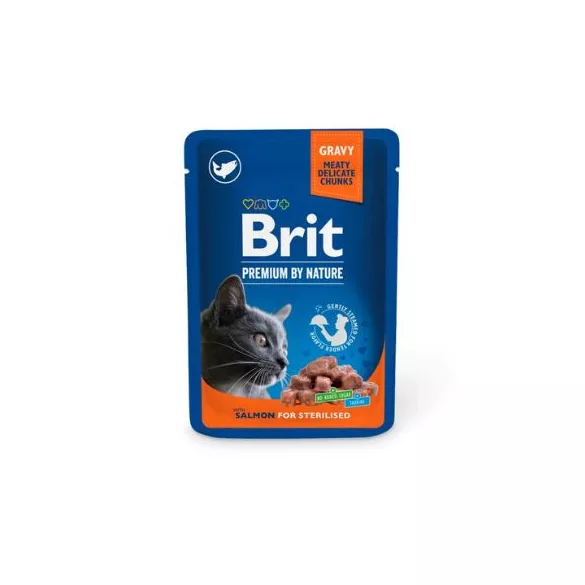 Brit Premium Cat Pouches Salmon for Sterilised 12x100 g