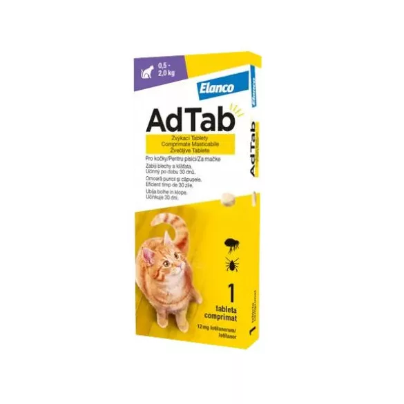 AdTab Comprimat masticabil Pisici Pentru 0,5-2 kg 3 buc