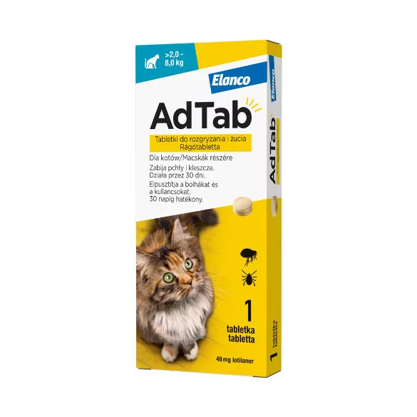 AdTab Comprimat masticabil Pisici Pentru 2-8 kg 3 buc