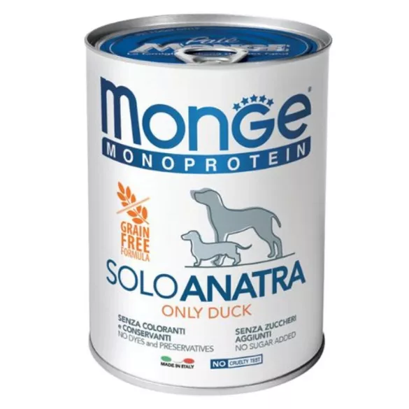 Monge Dog Monoprotein Pateu 100% duck 24x400 g
