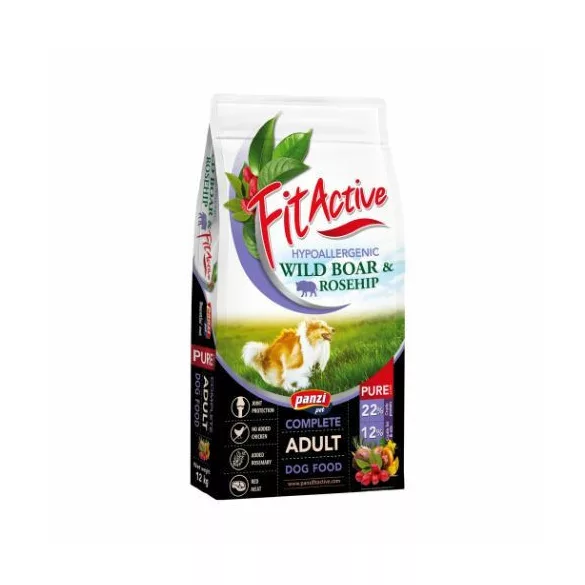 Panzi FitActive PURE Hypoallergenic Wild boar Rosehip hrană uscată 2x12 kg