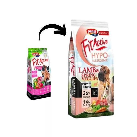 Panzi FitActive ORIGINALS Puppy & Junior Hypoallergenic Lamb & Spring Veggies 15 kg