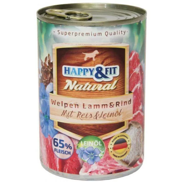 Happy&Fit Natural pui, lamb, beef, rice 6x800 g