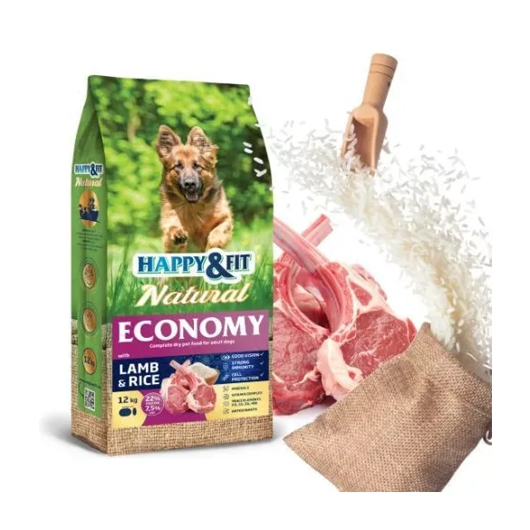 Happy&Fit Natural Economy Adult with Lamb and Rice 12 kg