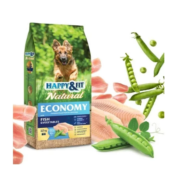 Happy&Fit Natural Economy Adult with Fish and Vegetables 12 kg