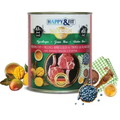   Happy&Fit Superior 100% Monoprotein Proaspăt beef with mango și with cranberry 800 g