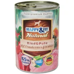 Happy&Fit Natural adult, beef, turkey, cranberry 800 g