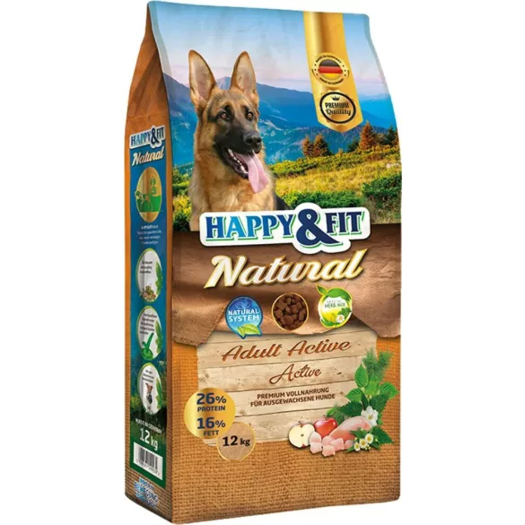 Happy&Fit Natural Adult Active 12 kg hrană pentru câini