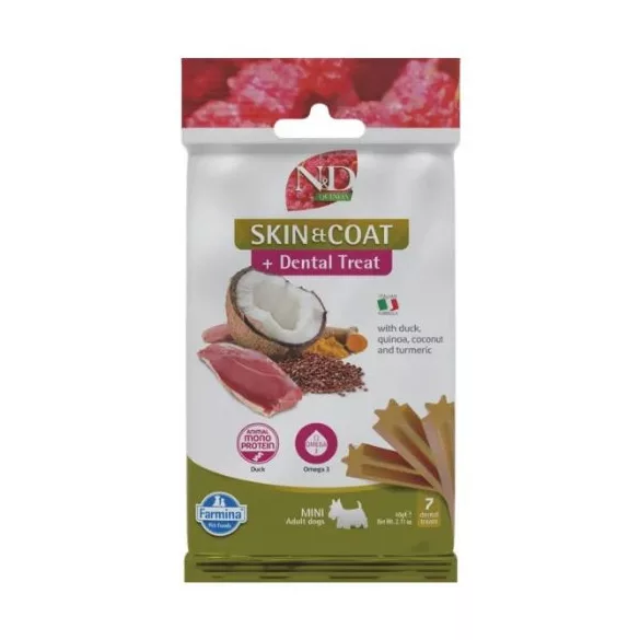 N&D Quinoa Dog Recompensă Skin&coat Duck Adult Mini 60 g