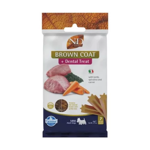 N&D Brown Dog Recompensă Lamb, potato, carrot&spirulina Adult Mini 60 g