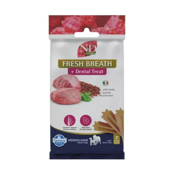 N&D Quinoa Dog Recompensă Fresh breath Adult Med&max proaspăt respirație 100 g