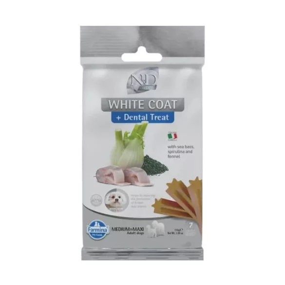 N&D White Dog Recompensă Sea bass, fennel, rice&spirulina Adult Med&max 100 g