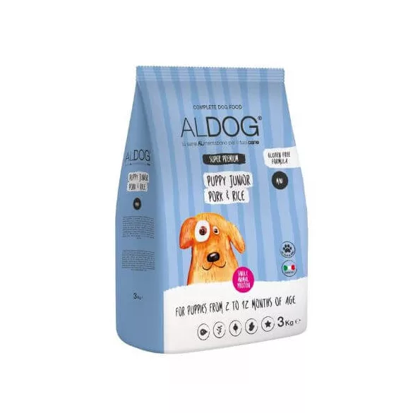 Aldog Puppy-Junior Mini Pork 3 kg hrană pentru câini