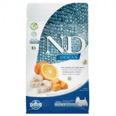 N&D Ocean Dog cod, pumpkin&portocaliu Adult mini 800 g
