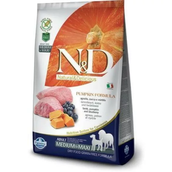 N&D Dog Grain Free lamb&cranberry with pumpkin adult medium/maxi 2,5 kg hrană pentru câini