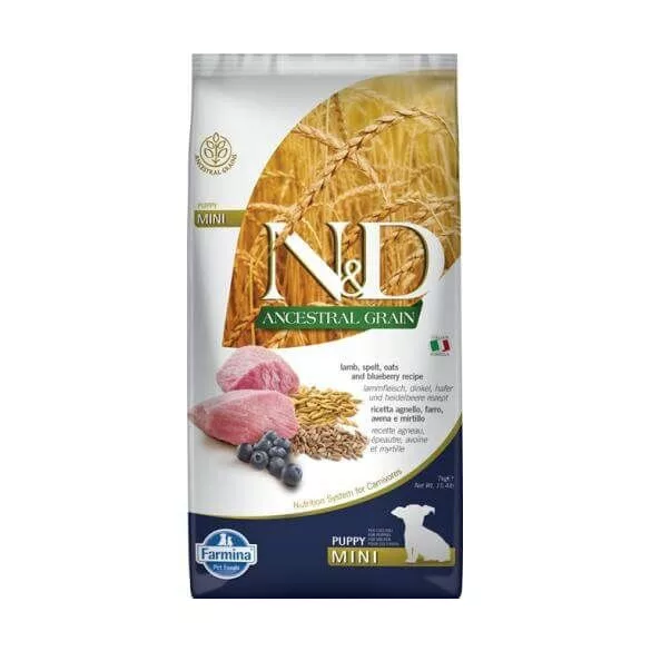 N&D Dog AncestralGrain lamb, spelt, oat&cranberry puppy mini 7 kg